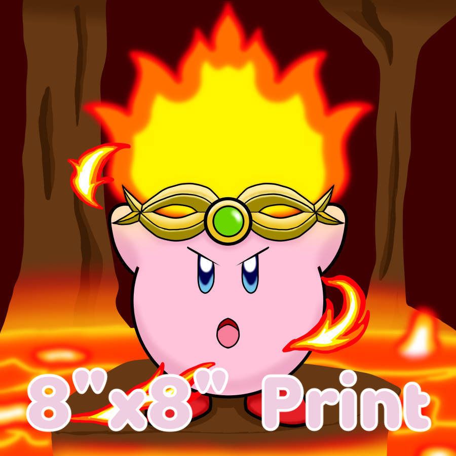 Fire Kirby - 8" Print