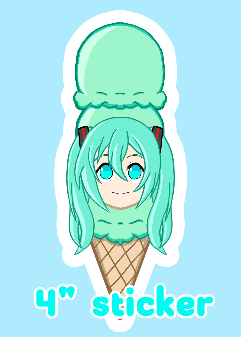 Sanbai Ice Creeeaaam(iku)! 4" Sticker