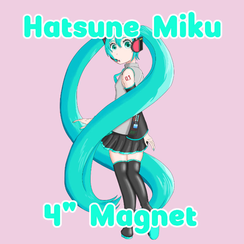 Hatsune Miku 4" Magnet - Looking Back