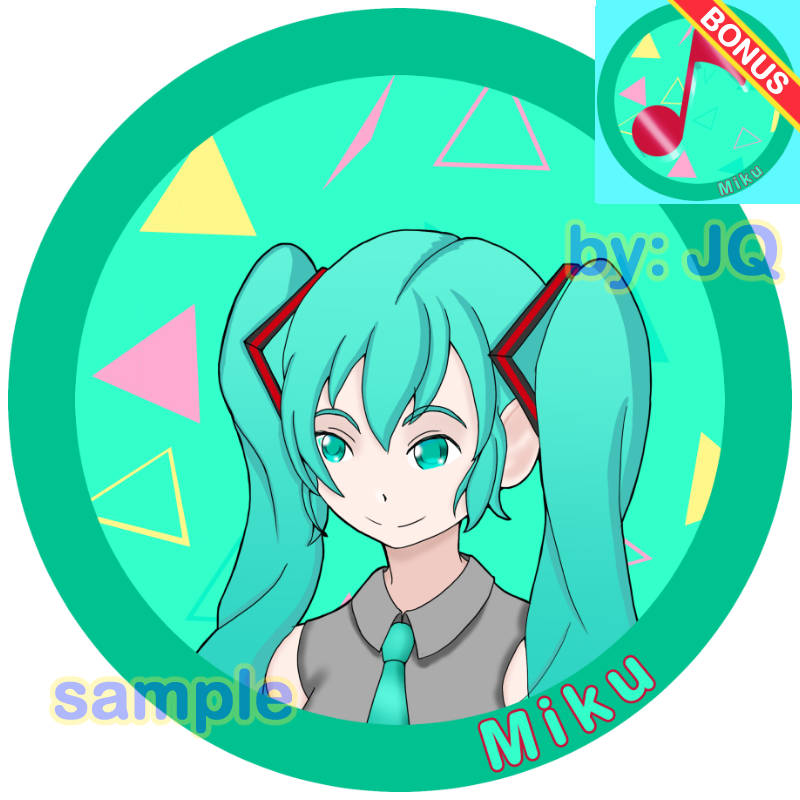 Project Sekai/Vocaloid Stickers:  Miku 3" Round Sticker (+Bonus!)