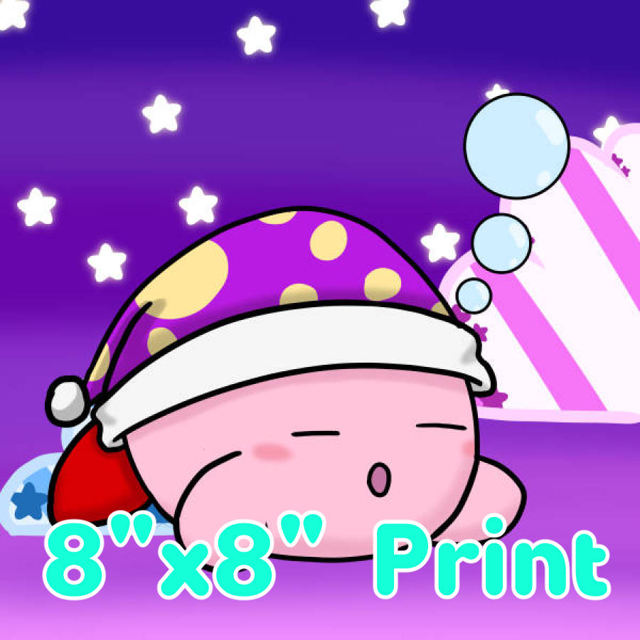 Sleep Kirby - 8" Print